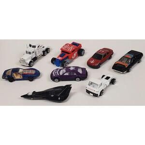 Lot of 8 China Diecast Cars - Hot Wheels Semi Truck Hot Rod Police Jet Mix
